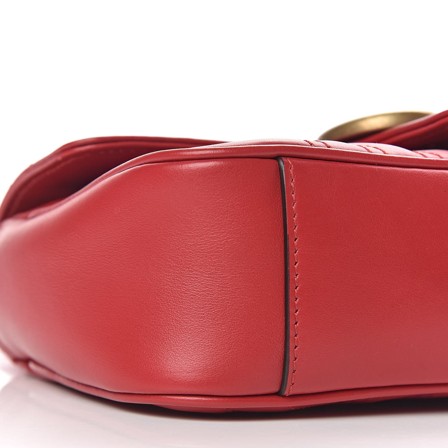 Calfskin Matelasse Mini GG Marmont Shoulder Bag Hibiscus Red