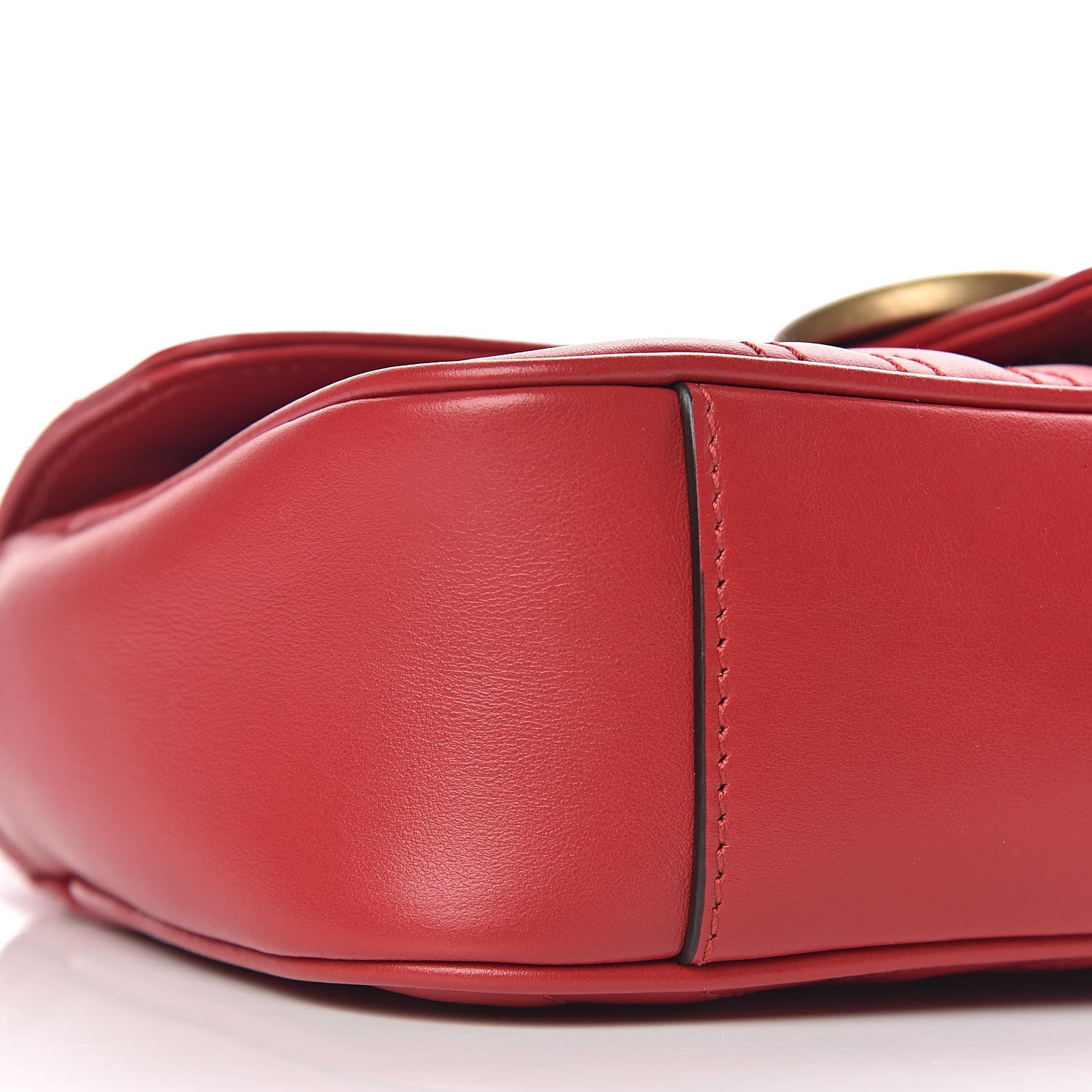 Gucci Calfskin Matelasse Mini GG Marmont Shoulder Bag Hibiscus Red 10 of 11