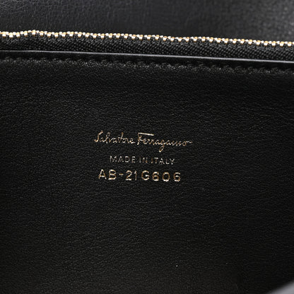 Salvatore Ferragamo Calfskin Suede Studded Aileen Shoulder Bag Black 6 of 9