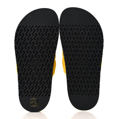 Hermes Suede Goatskin Extra Sandals 37 Jaune Sable 5 of 9