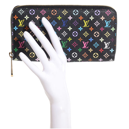 Louis Vuitton Monogram Multicolor Zippy Wallet Black Violet 2 of 8