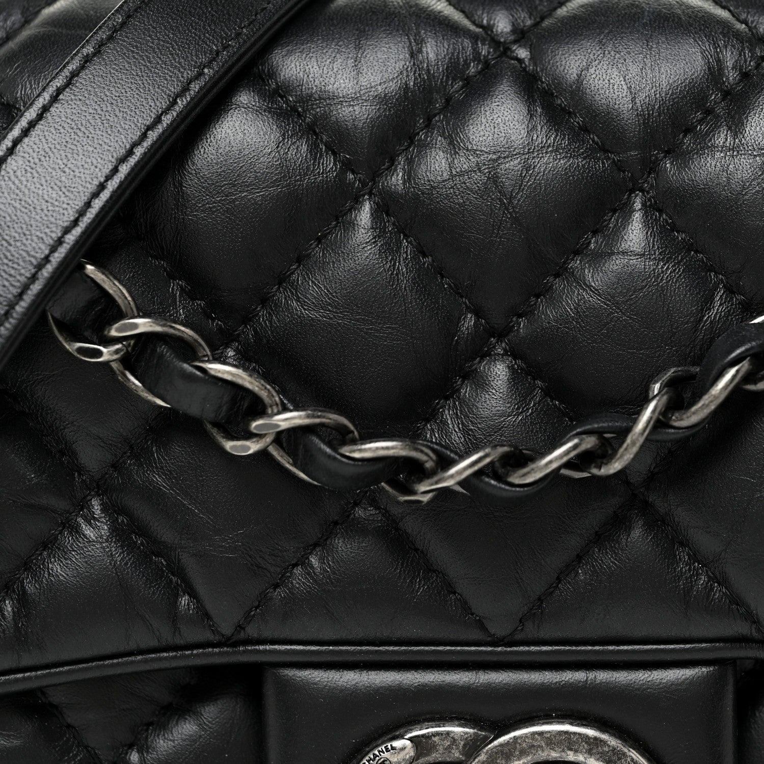 Chanel Aged Calfskin Quilted Small Easy Flap Black 8 of 13