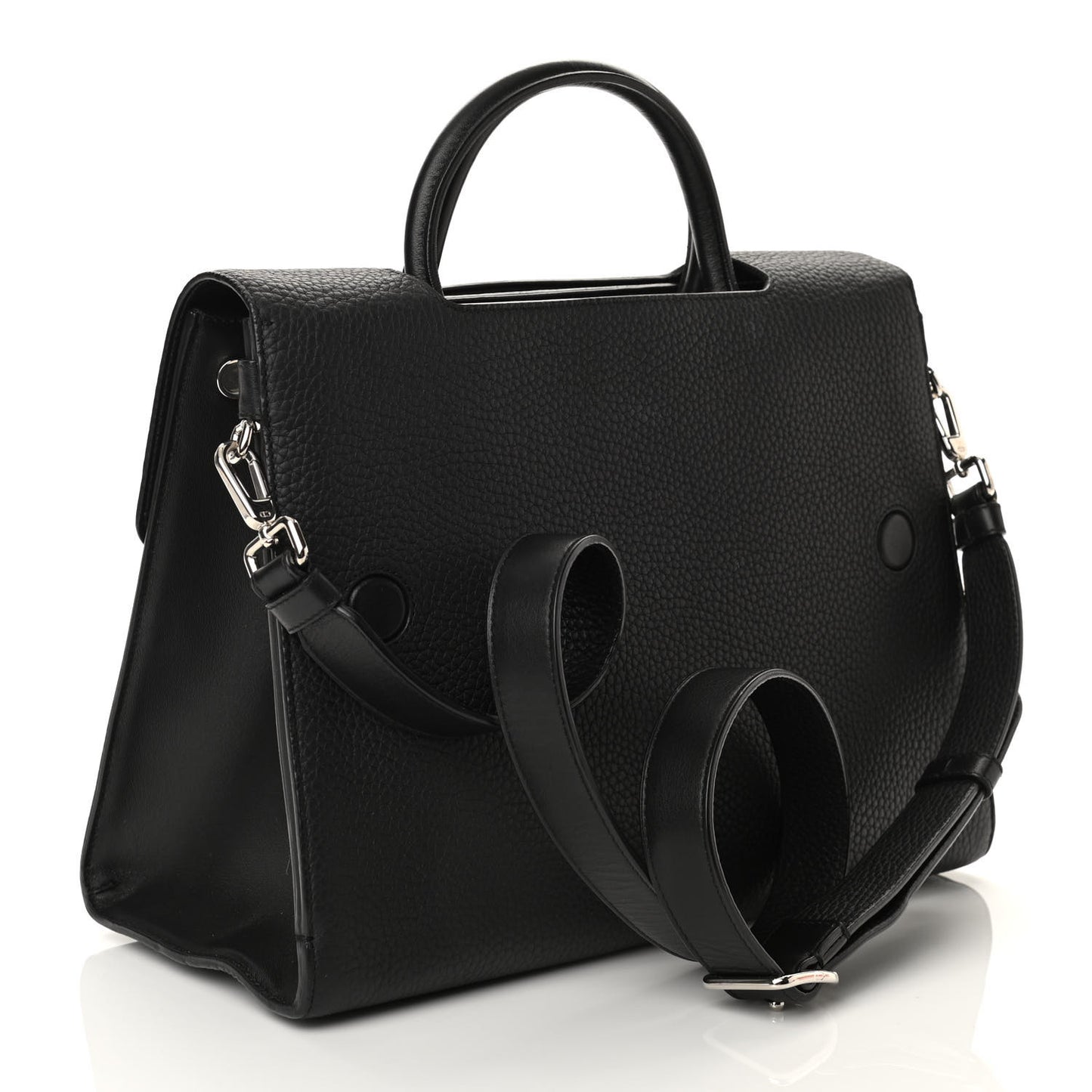 Grained Calfskin Medium Diorever Flap Black