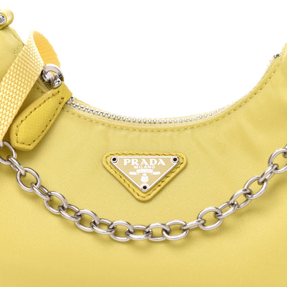 Prada Tessuto Nylon Saffiano Mini Re-Edition 2000 Shoulder Bag Ananas 10 of 10
