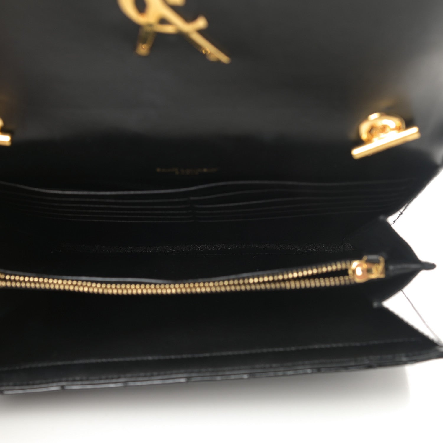 Saint Laurent Patent Matelasse Monogram Vicky Chain Bag Black 5 of 10