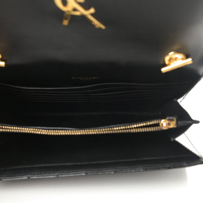 Saint Laurent Patent Matelasse Monogram Vicky Chain Bag Black 5 of 10