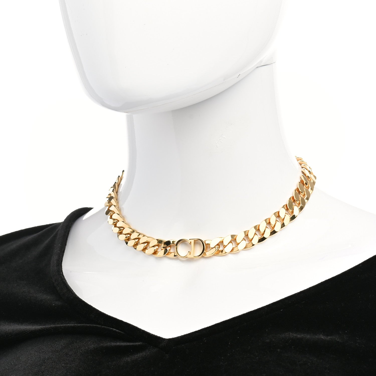 Christian Dior Metal Danseuse Etoile Chain Choker Necklace Gold 2 of 6