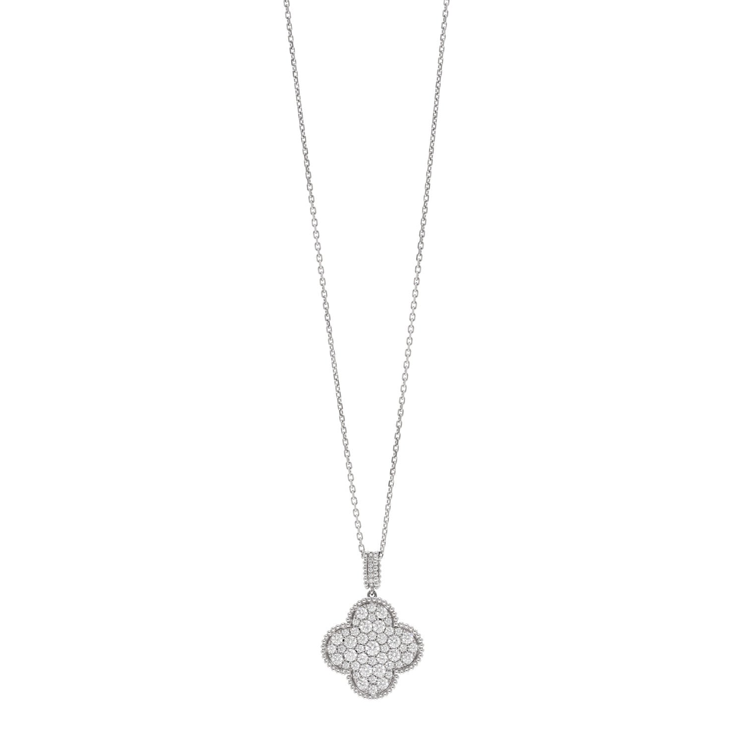 Van Cleef & Arpels VAN CLEEF & ARPELS 18K White Gold Diamond Magic Alhambra Long Necklace 1 of 6