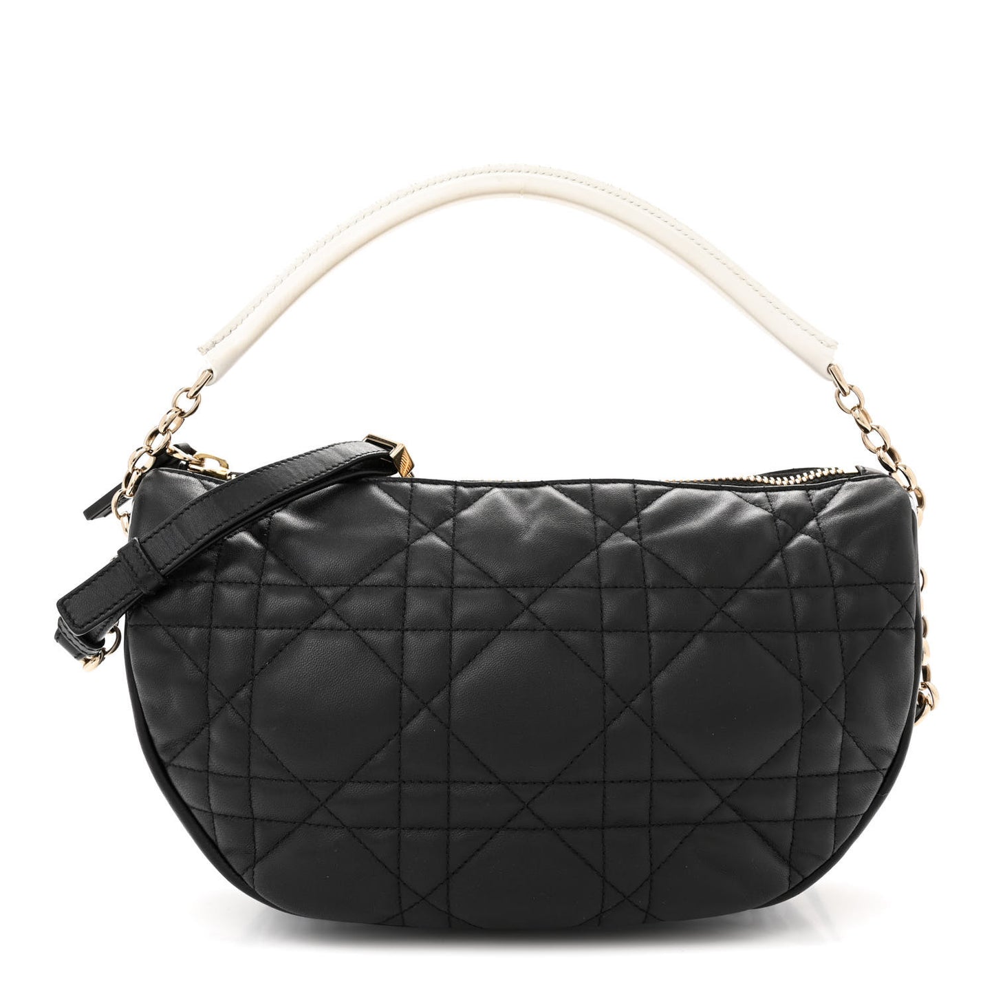 Lambskin Cannage Medium Dior Vibe Hobo Bag Black