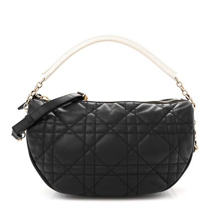 Christian Dior Lambskin Cannage Medium Dior Vibe Hobo Bag Black 1 of 12