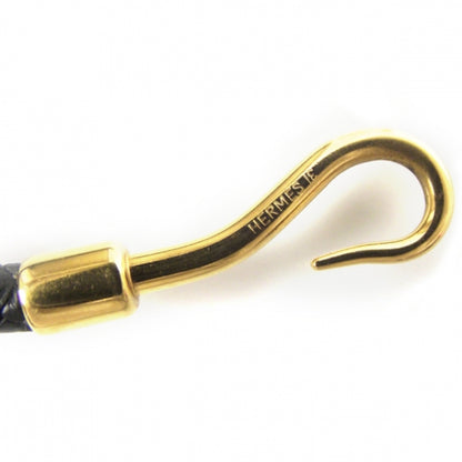 Hermes Leather Jumbo Hook Bracelet Black 4 of 4