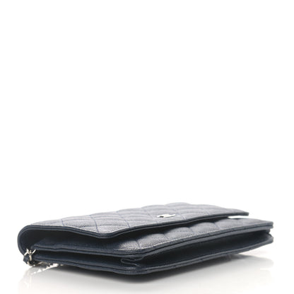 Chanel Caviar Quilted Wallet On Chain WOC Navy Blue 4 of 13