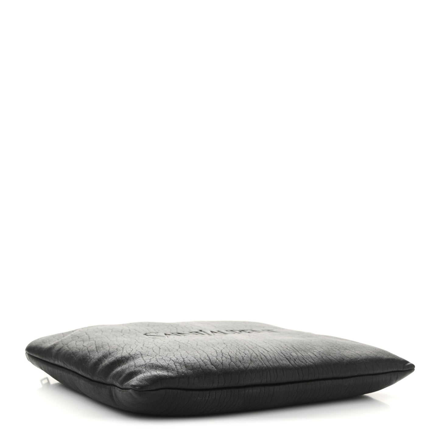 Lambskin Large Puffy Pouch Black