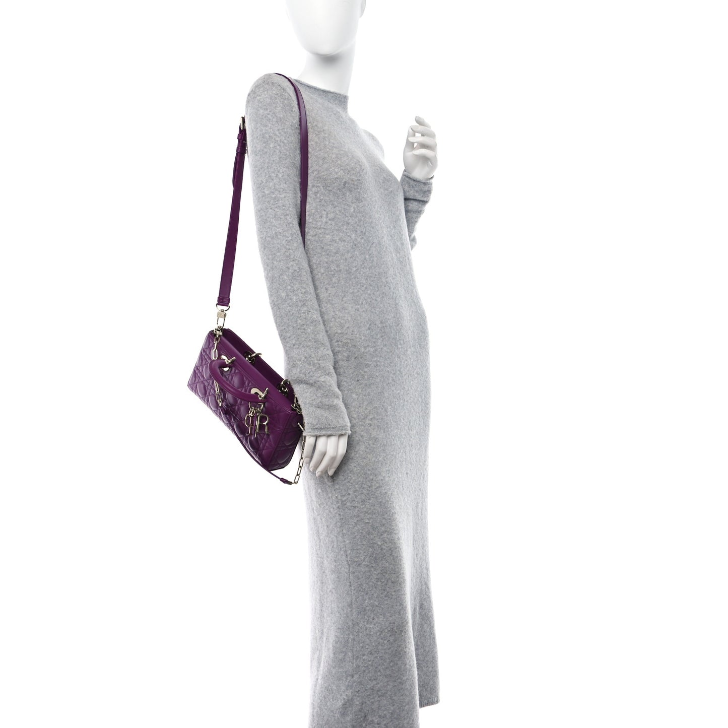 Lambskin Cannage Medium Lady D-Joy Purple