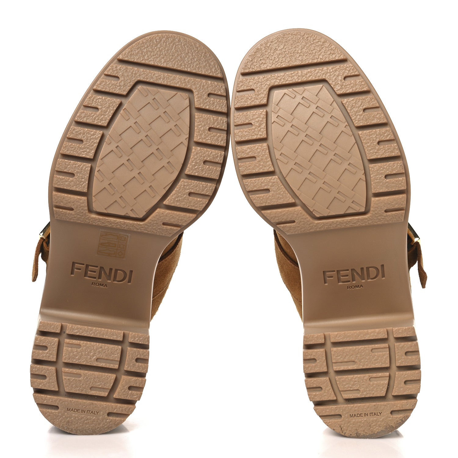 Fendi Suede Shearling Clogs 36.5 Caramello Latte 1774705
