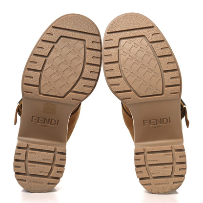 Fendi Suede Shearling Clogs 36.5 Caramello Latte 6 of 9