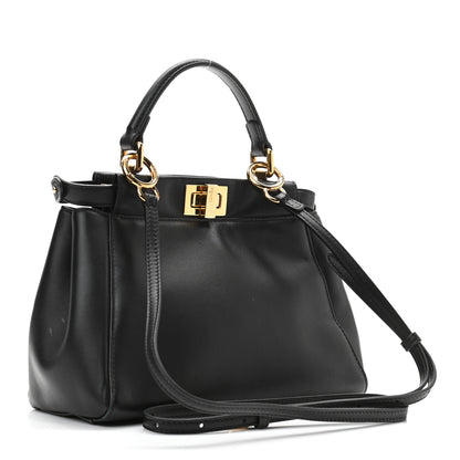 Fendi Nappa Mini Peekaboo Iconic Satchel Black 3 of 11