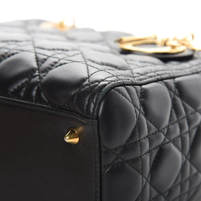 Christian Dior Lambskin Cannage Medium Lady Dior Black 10 of 16
