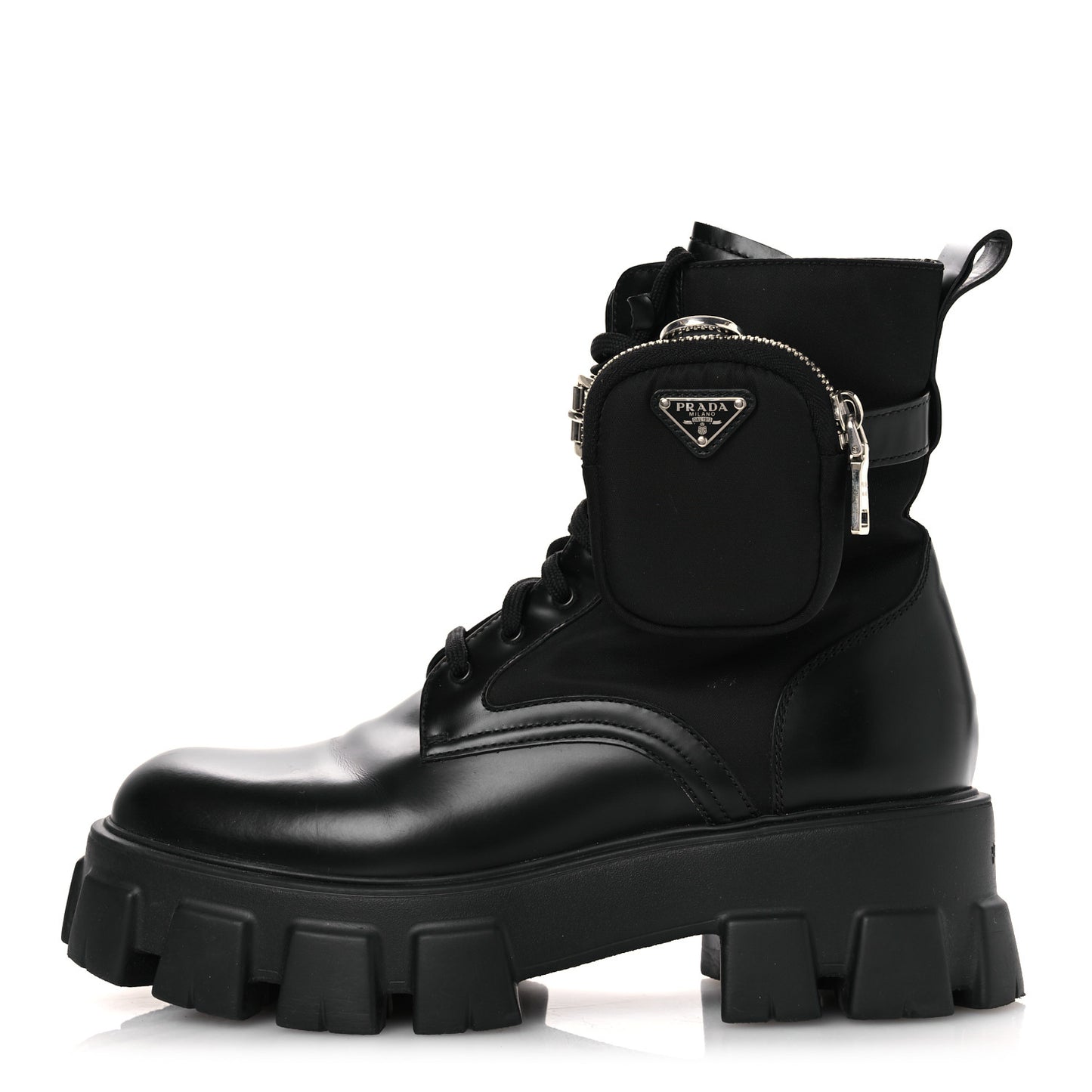 Spazzolato Rois Nylon Metal Triangle Logo Monolith Pouch Pocket 55mm Boots 41 Black