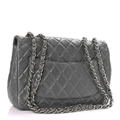 Chanel Lambskin Quilted Jumbo Single Flap Grey 3 of 11