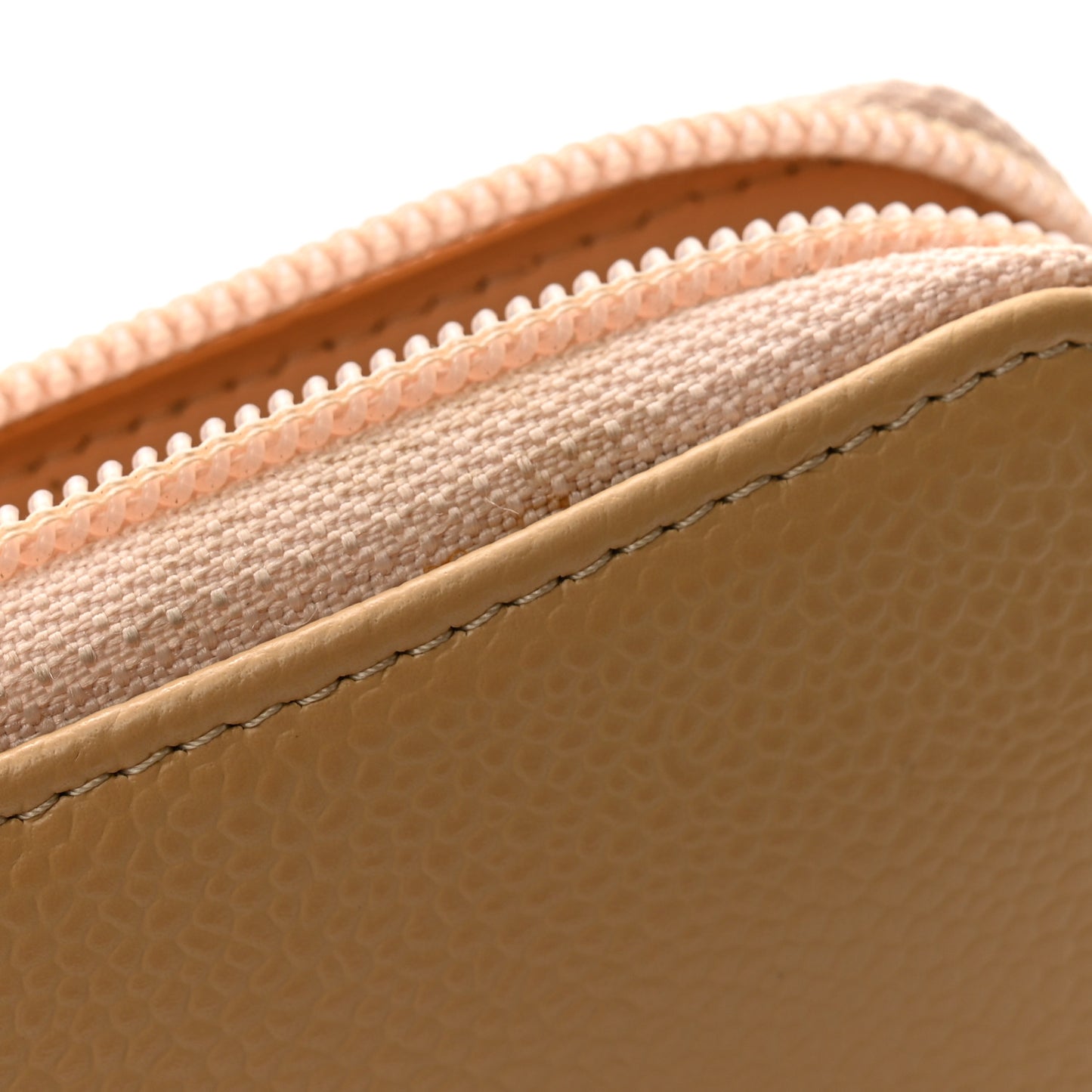 Caviar Large Timeless CC Zip Around Wallet Beige