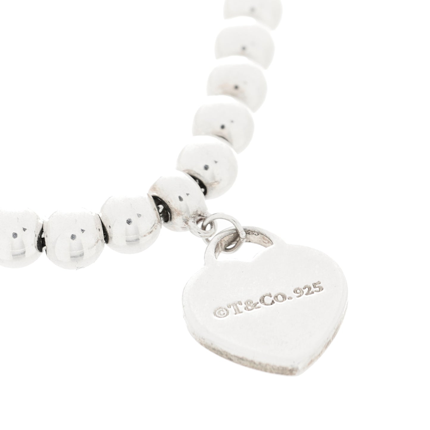Sterling Silver 4mm Return to Tiffany Heart Tag Bead Bracelet