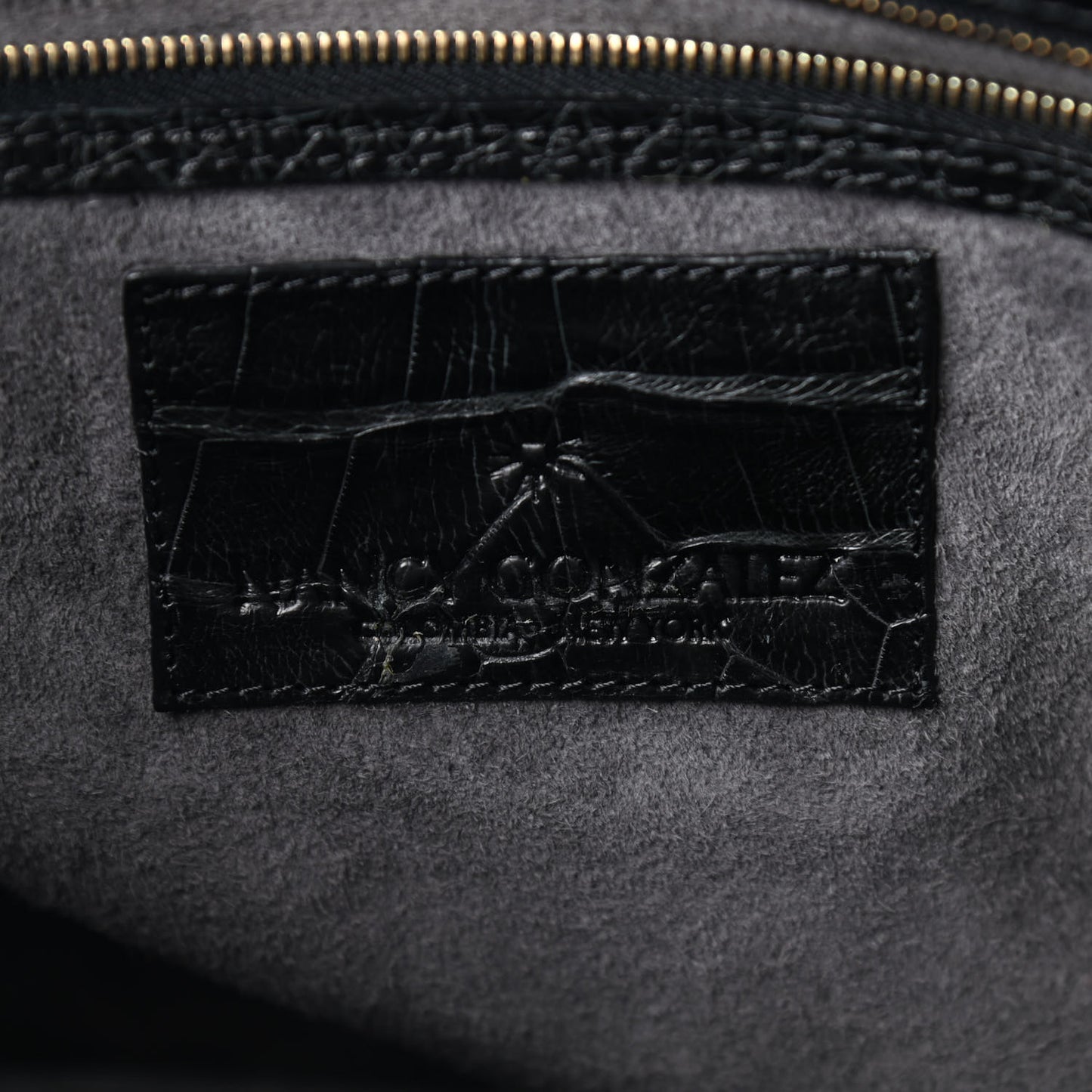Crocodile Cristina Satchel Dark Grey