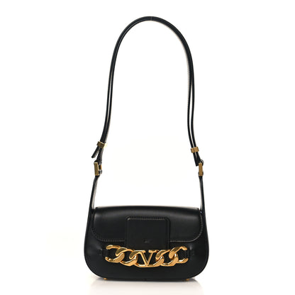 Valentino Garavani Calfskin Small Vlogo Chain Shoulder Bag Black 1 of 8
