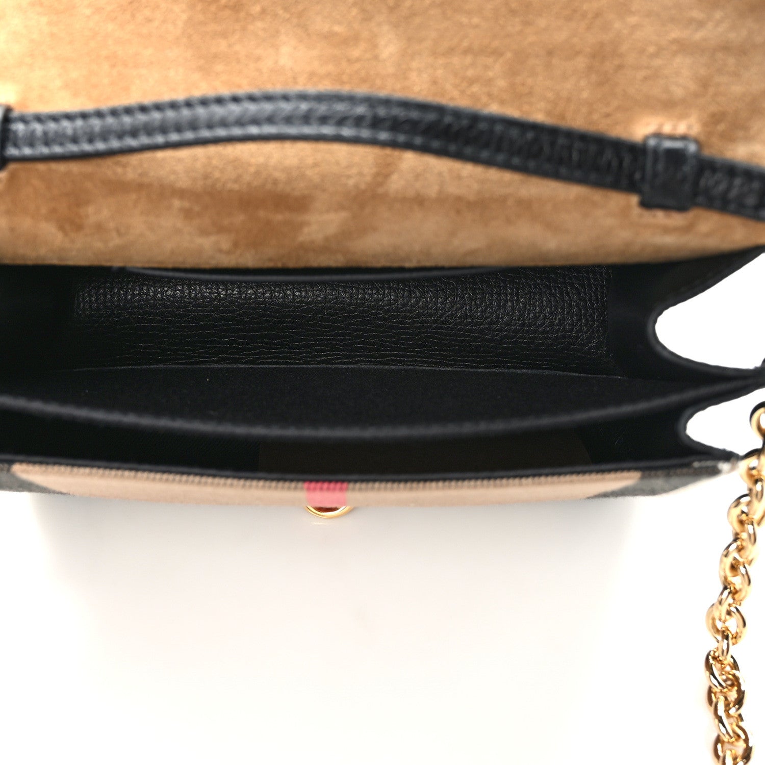Burberry Derby Calfskin House Check Baby Macken Crossbody Bag Black 5 of 8