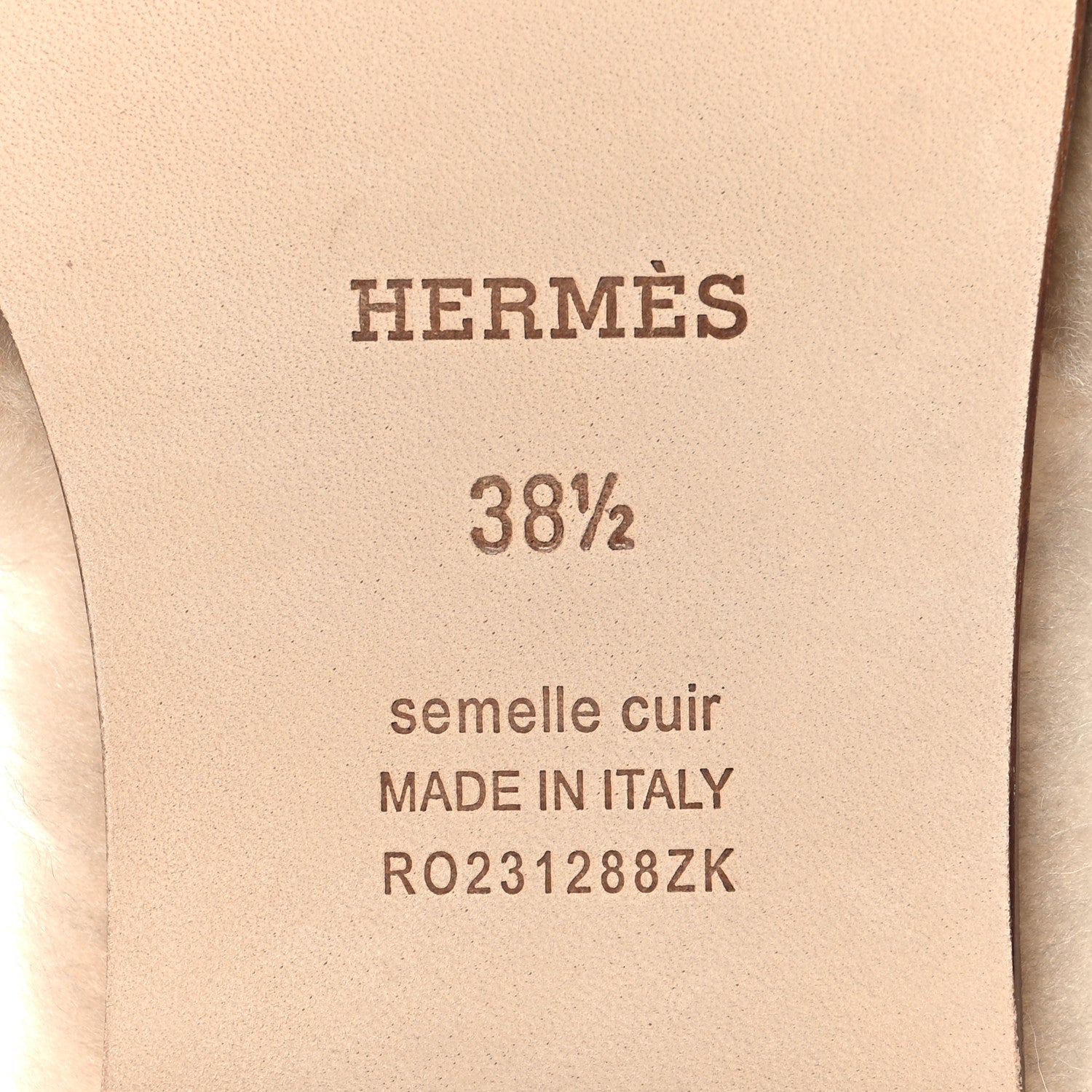 Hermes Woolskin Oran Sandals 38.5 Beige Argile 6 of 8