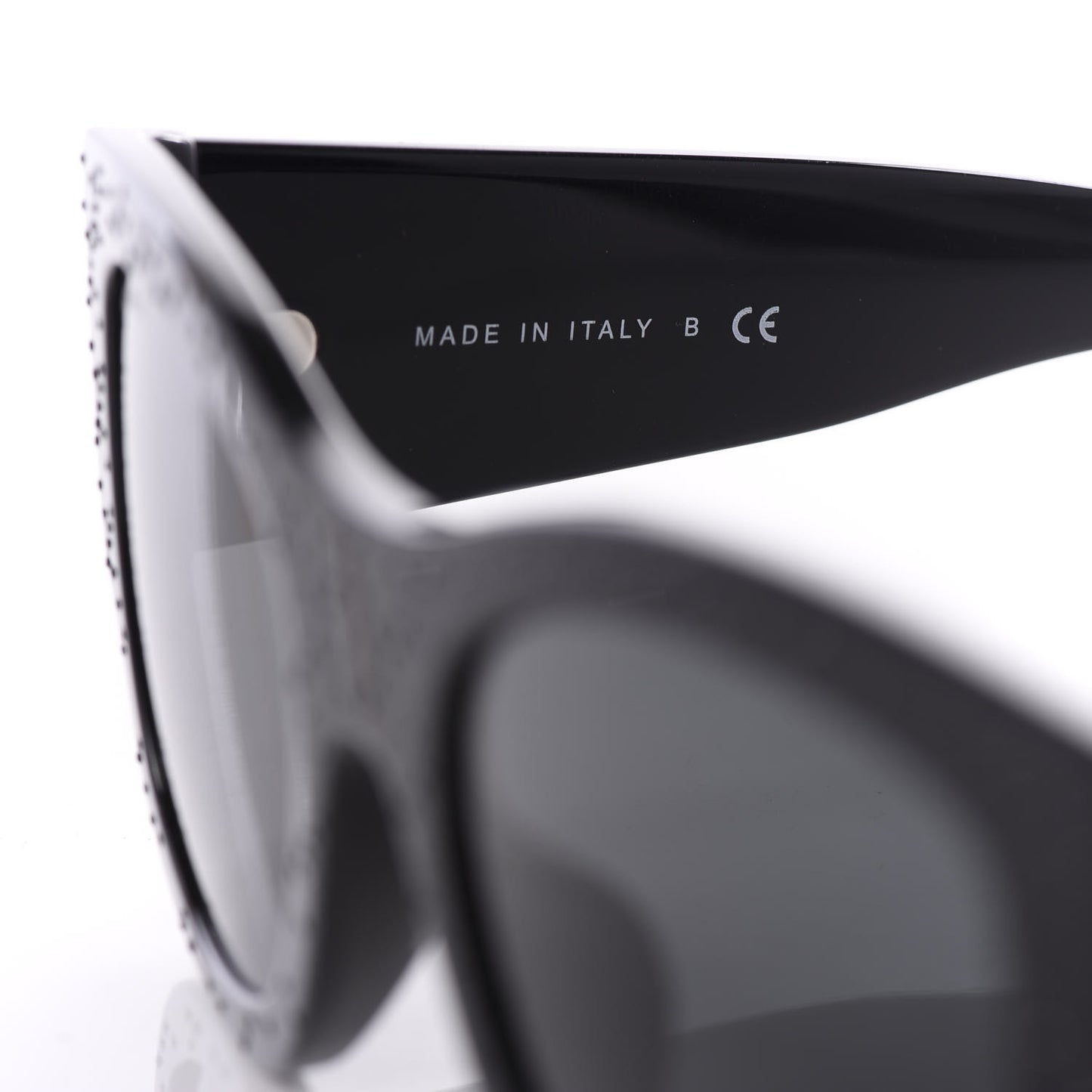 Acetate Strass Rectangle Sunglasses 5421B Black