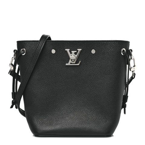 Calfskin Nano Lockme Bucket Black