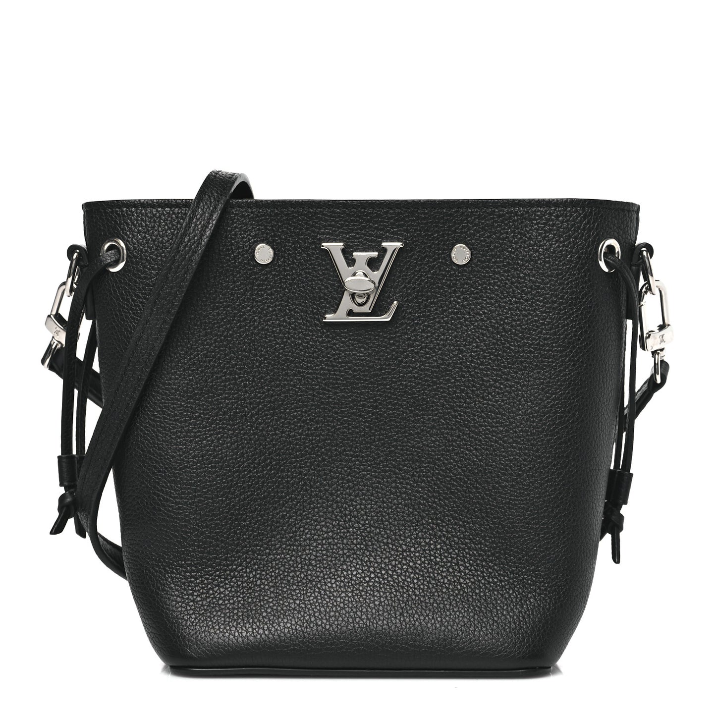 Calfskin Nano Lockme Bucket Black