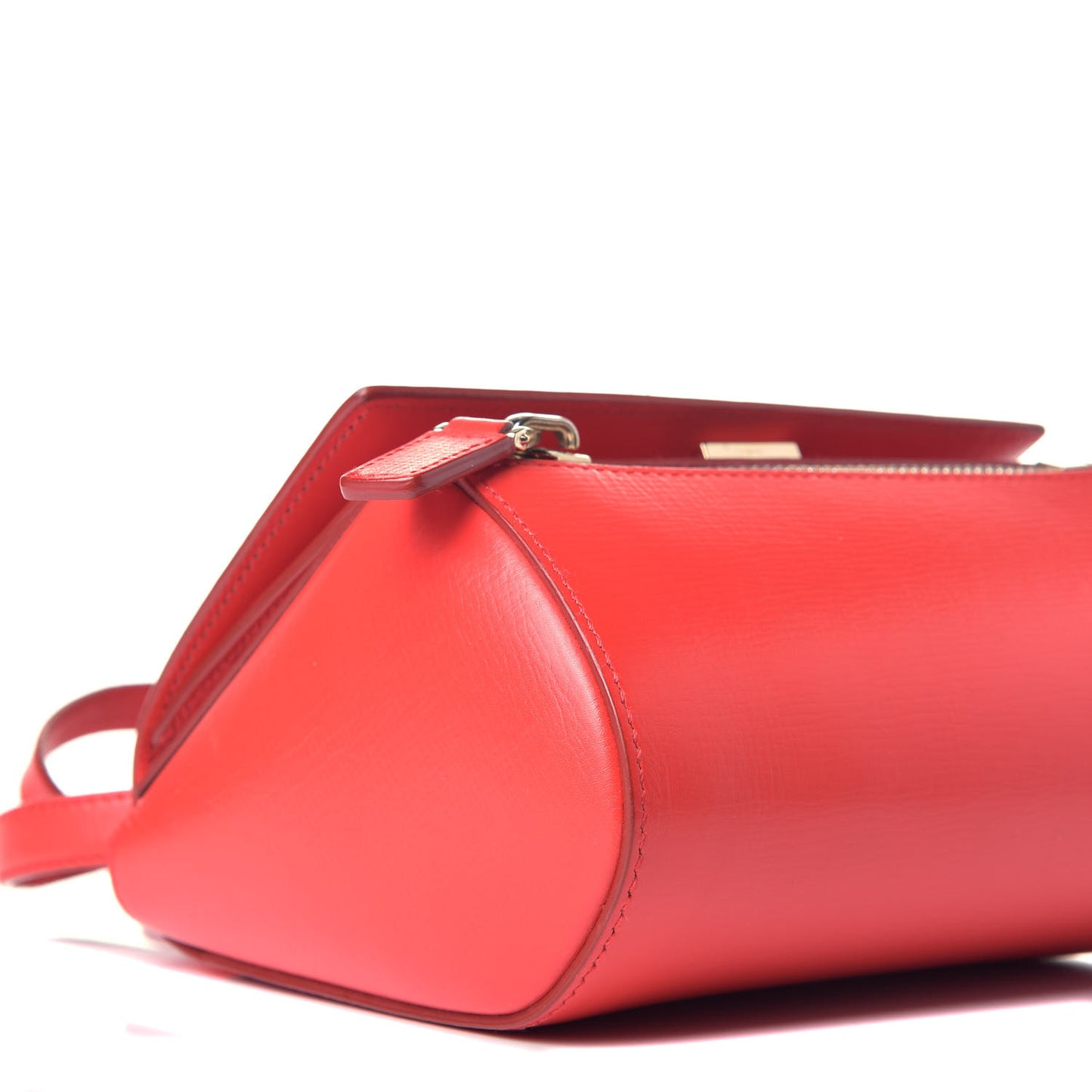 Textured Calfskin Mini Pandora Box Crossbody Bag Red