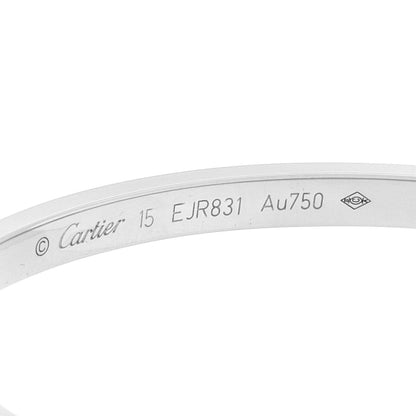 Cartier 18K White Gold Small LOVE Bracelet 15 5 of 6