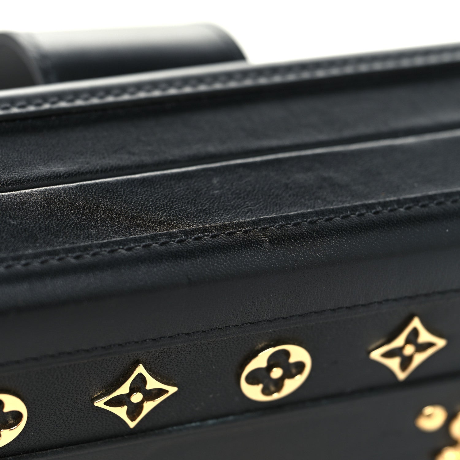 Louis Vuitton Calfskin Metal Monogram Petite Malle Black 11 of 11