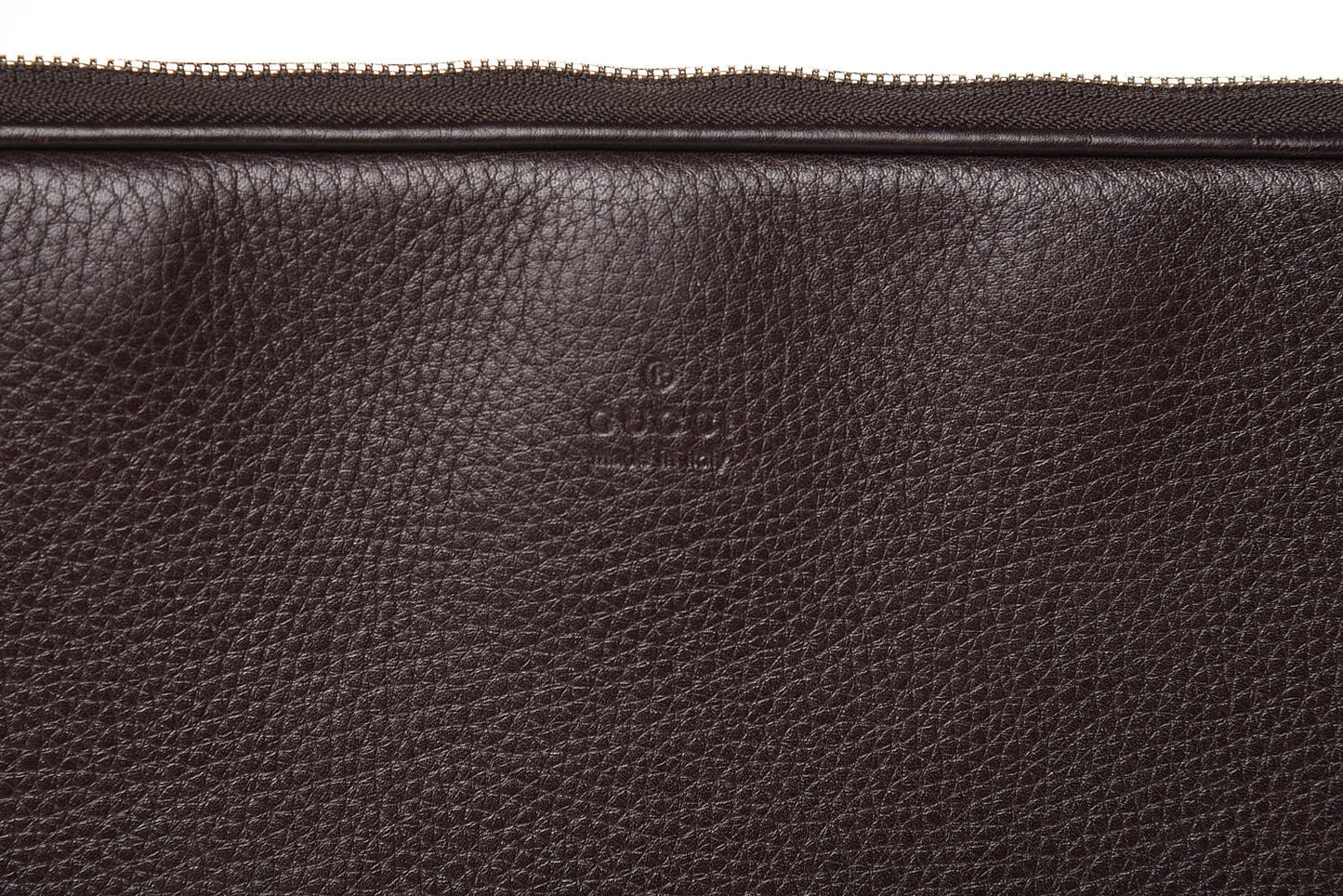 Grained Calfskin Bamboo Tassle Laptop Case Brown