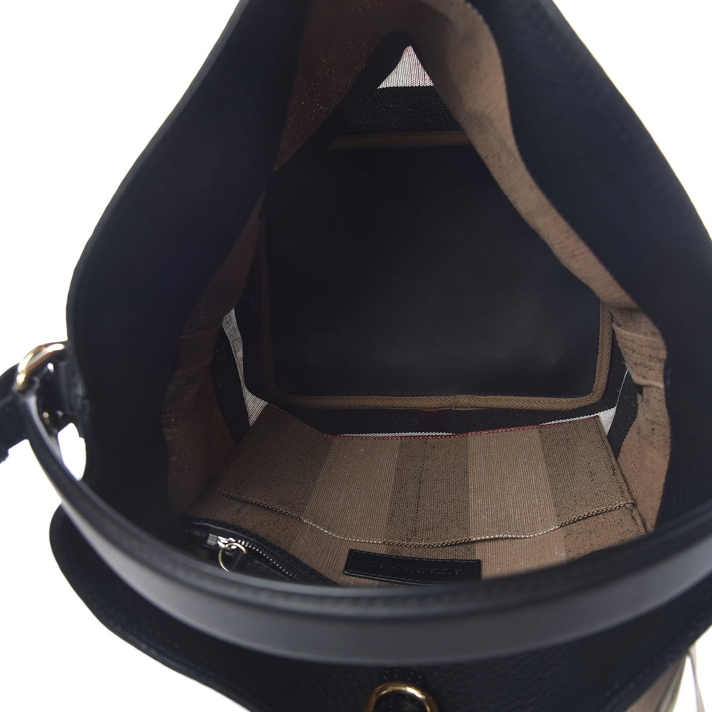 Grainy Calfskin Canvas Mega Check Medium Ashby Tassel Hobo Black