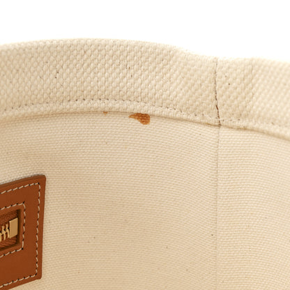 Celine Canvas Calfskin Horizontal Cabas Natural Tan 11 of 11