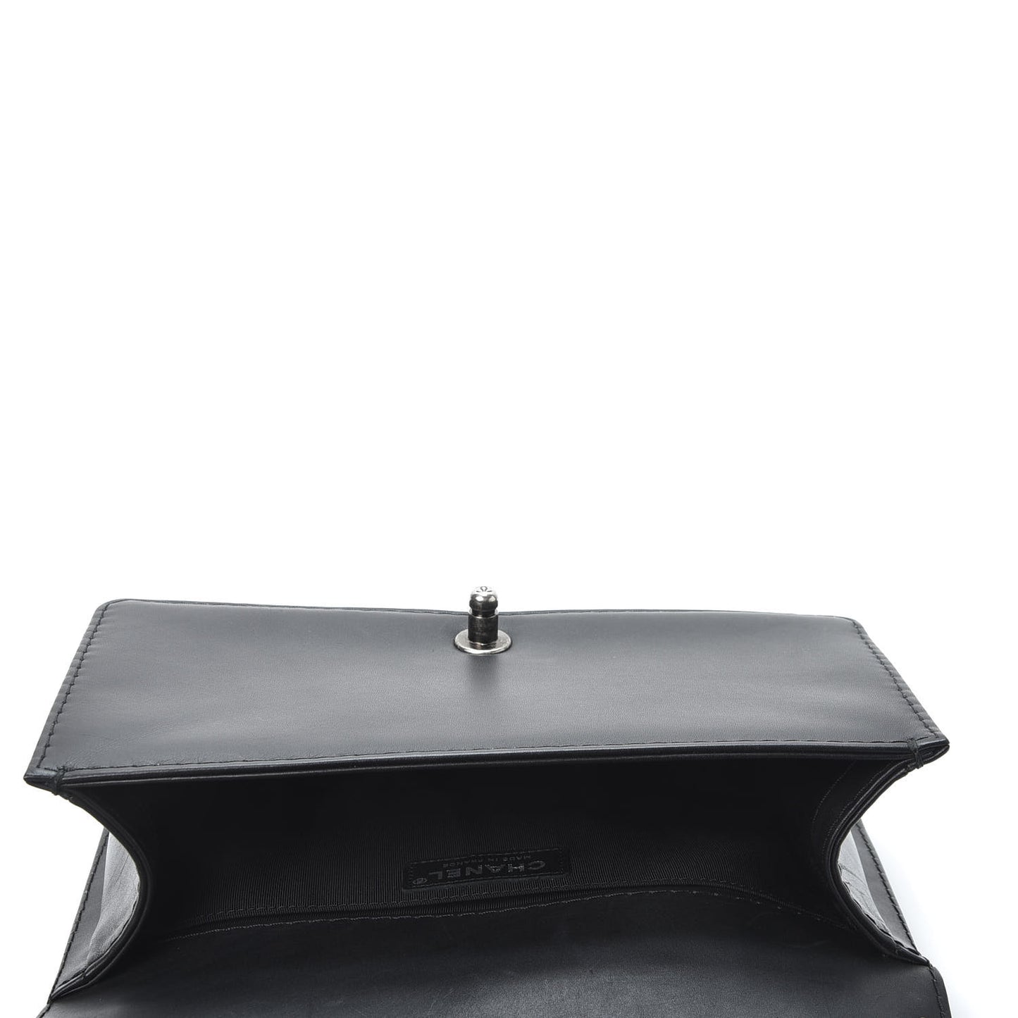 Lambskin Stitched Medium Boy Flap Black