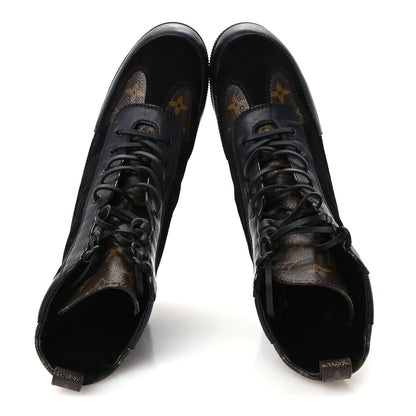 Louis Vuitton Suede Calfskin Monogram Laureate Platform Desert Boots 40 Black 2 of 10