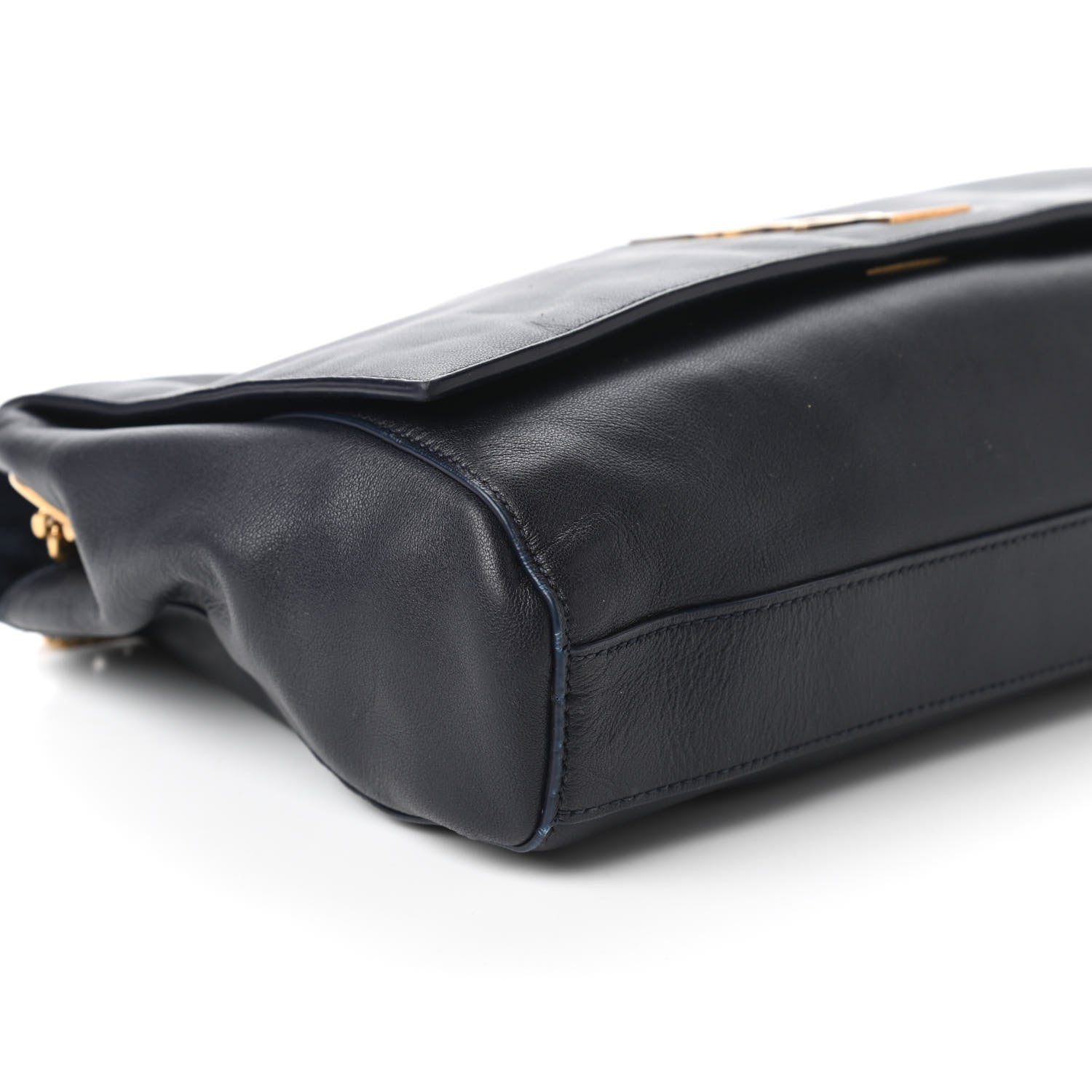 Saint Laurent Smooth Calfskin Suede Medium Reversible Monogram Kate Satchel Navy 6 of 17