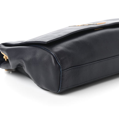 Saint Laurent Smooth Calfskin Suede Medium Reversible Monogram Kate Satchel Navy 6 of 17