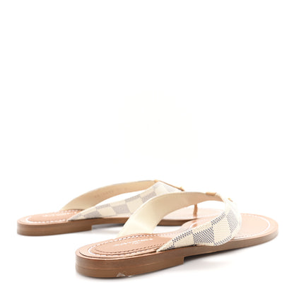 Louis Vuitton Damier Azur Sunny Flat Thong Sandals 38 5 of 10