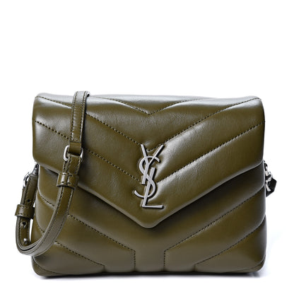 Saint Laurent Calfskin Y Quilted Monogram Toy Loulou Crossbody Bag Military Olive 1 of 9