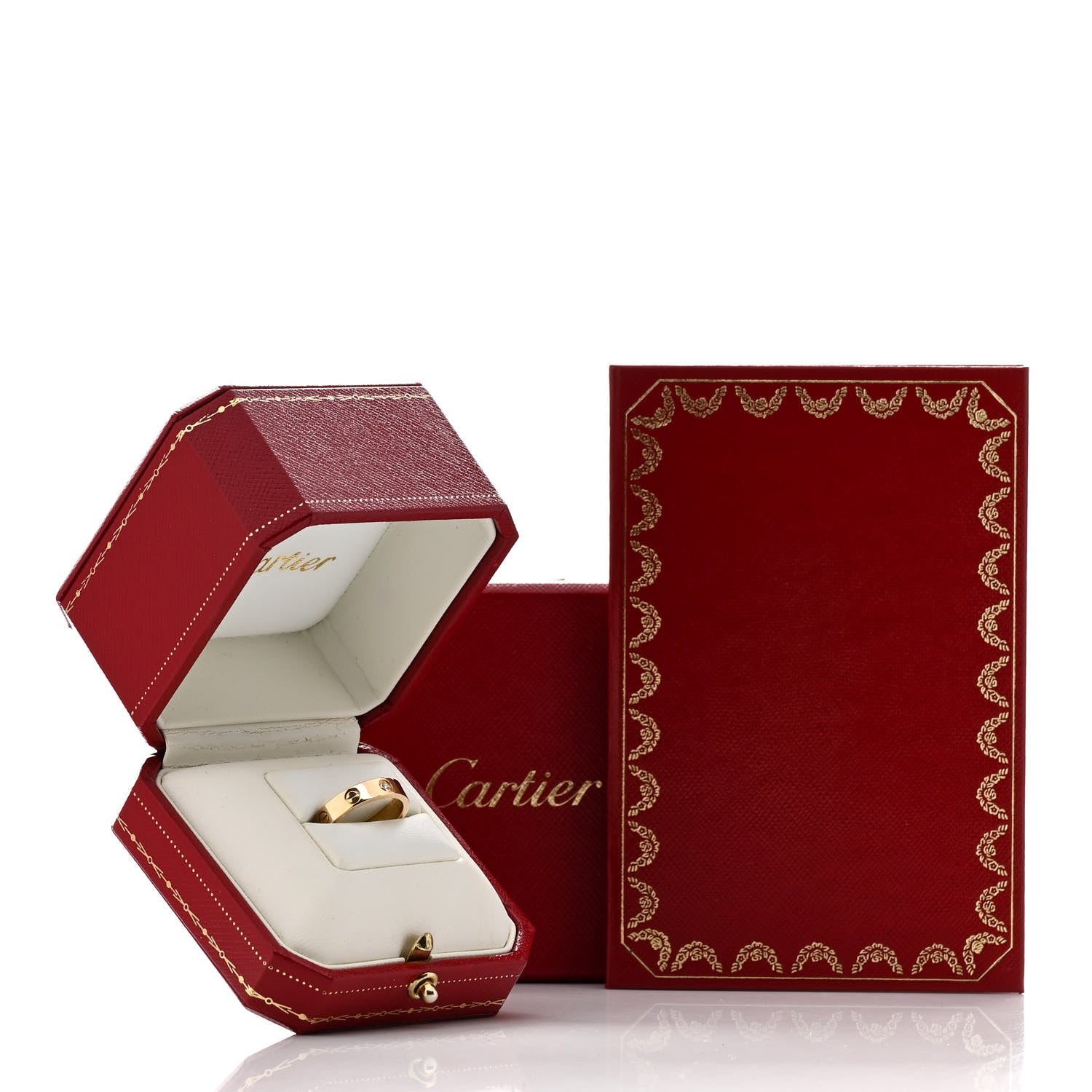 Cartier 18K Yellow Gold Diamond 4mm LOVE Ring 50 5.25 5 of 5