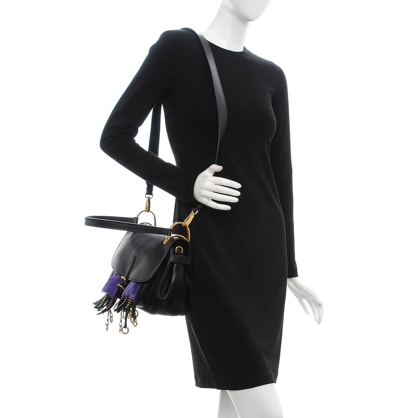 City Calf Fringe Corsaire Bag Nero Black