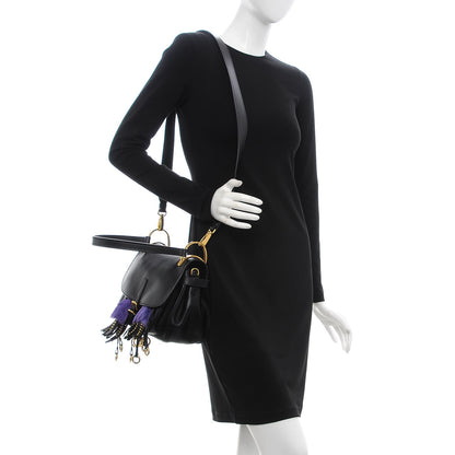 Prada City Calf Fringe Corsaire Bag Nero Black 3 of 8