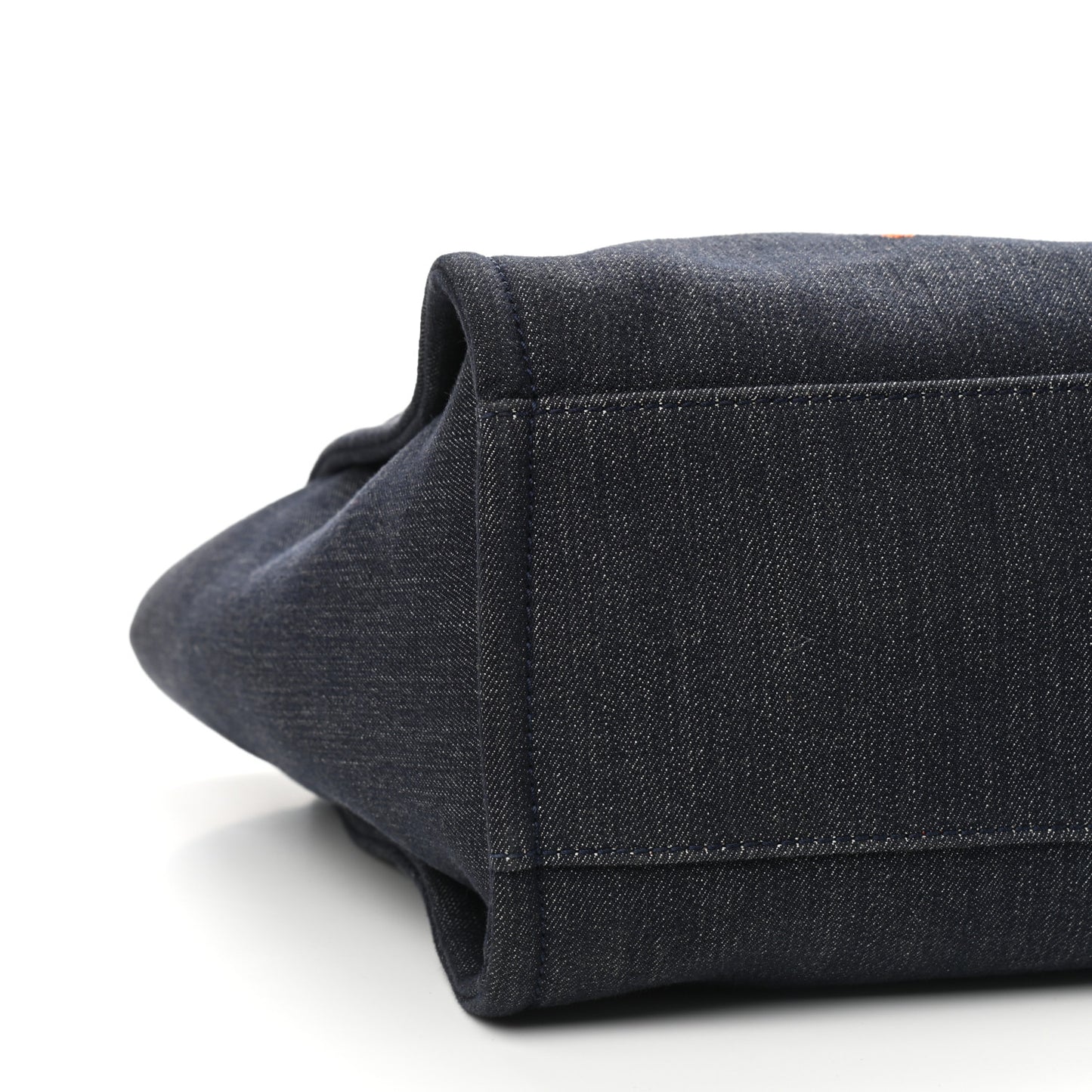 Denim Large Deauville Tote Blue Orange