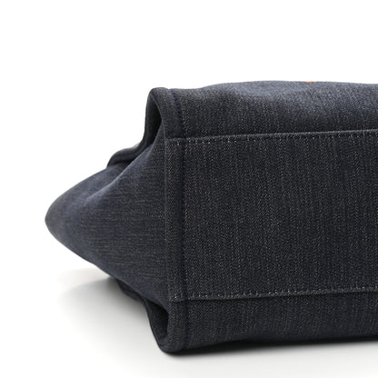 Chanel Denim Large Deauville Tote Blue Orange 8 of 11